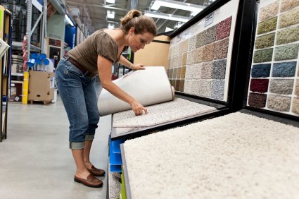 Woman Shopping for Carpet